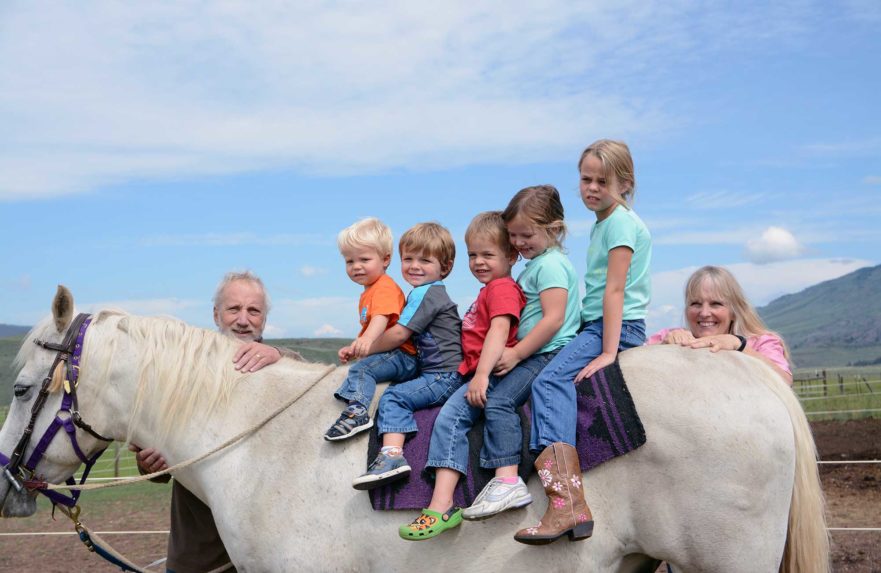 Henry & Souix Barr with their 5 grandchildren on the Barr Ranch