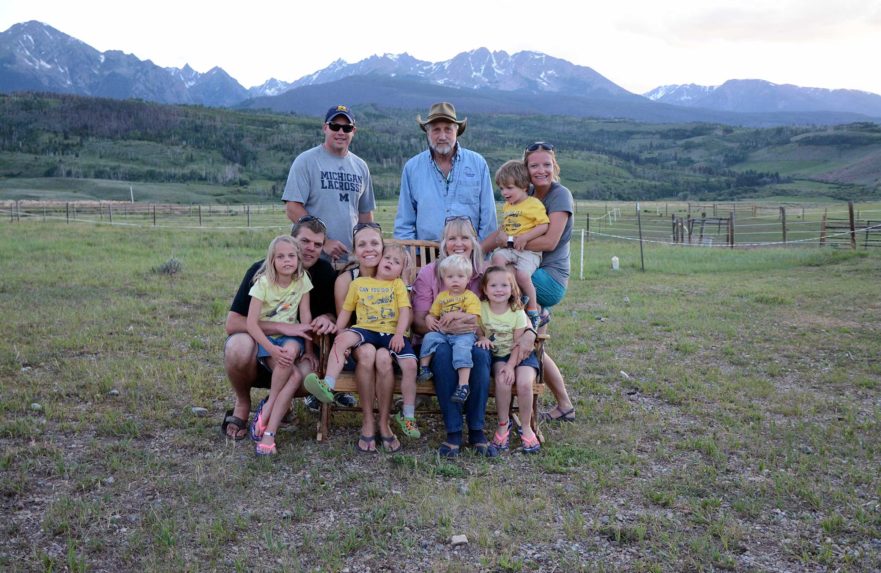 Henry Barr & Sioux Barr with kids and grandkids on the Barr Ranch